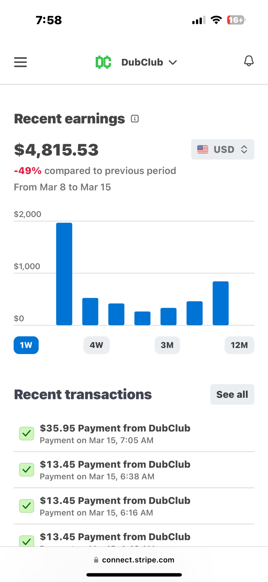 Member results screenshot