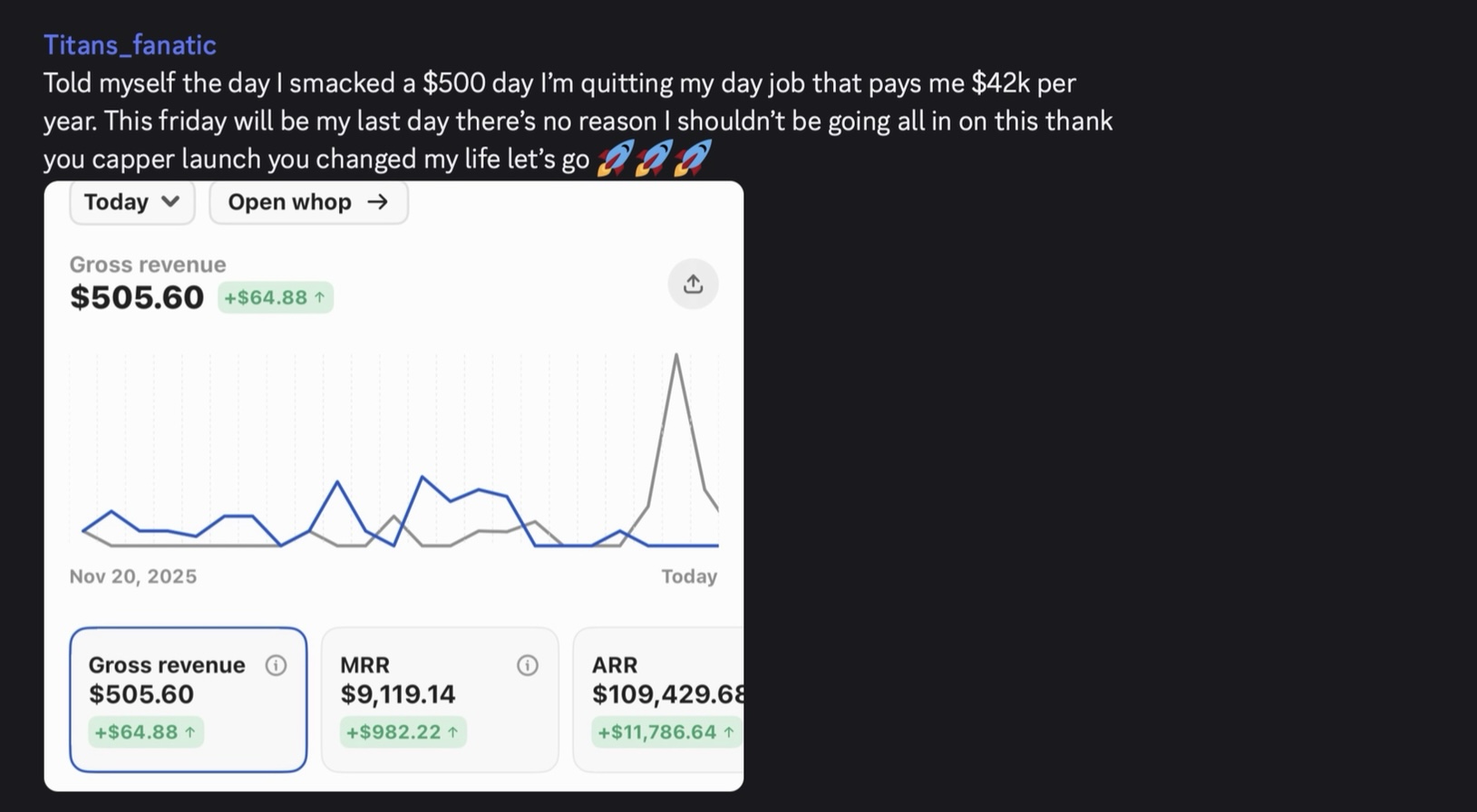 CapperLaunch member revenue screenshot 8